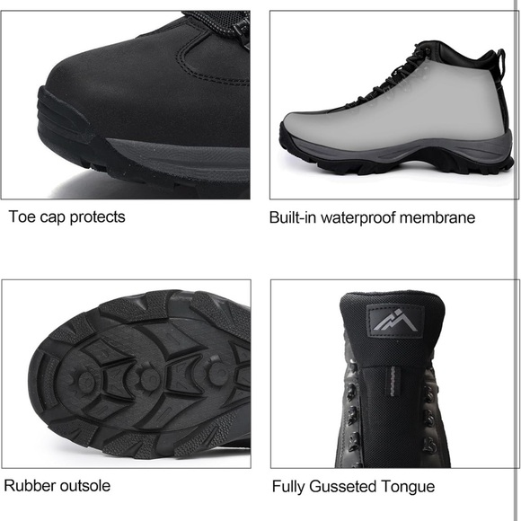 CC-Los Men's Waterproof Hiking Boots Outdoor Relaxed Fit Lightweight Brown - Picture 3 of 4